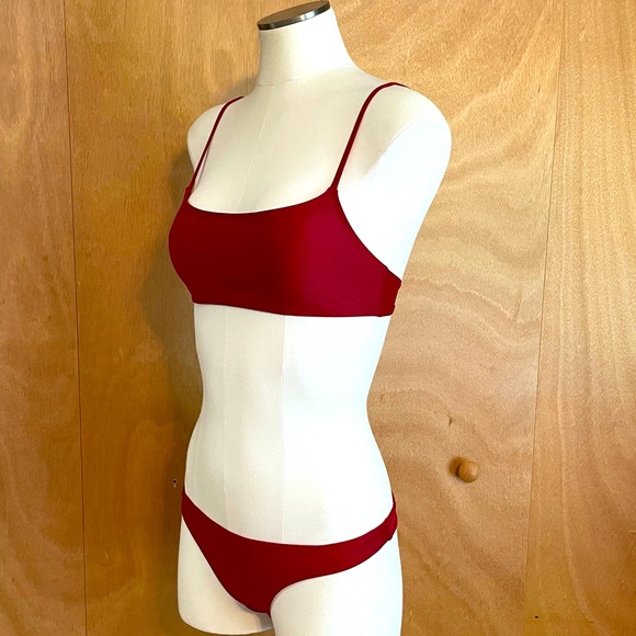 Burgundy two piece bathing suit! - Picture 2 of 6
